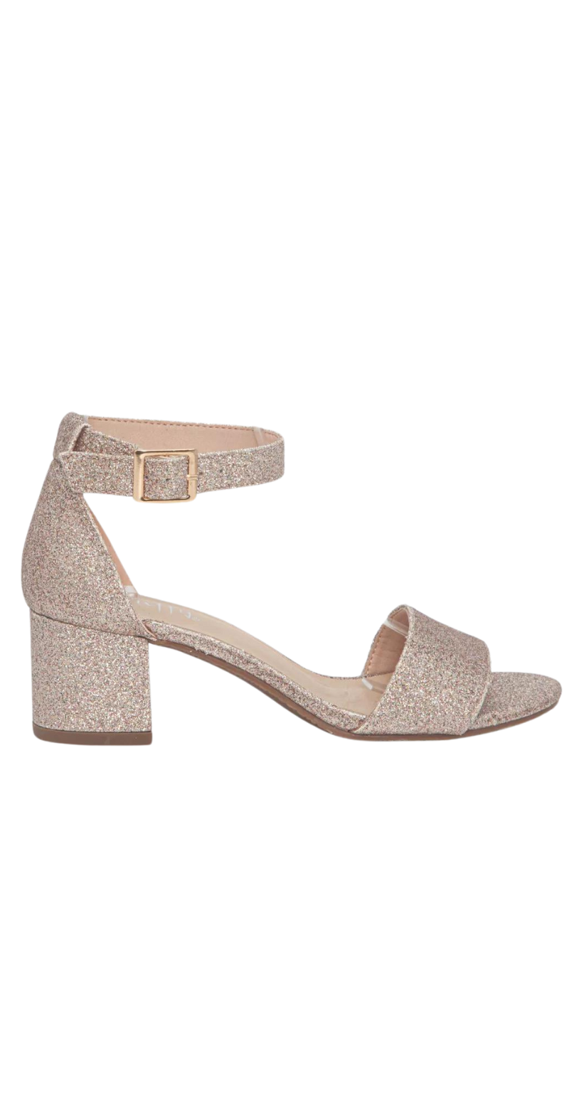 glitter sandal guld