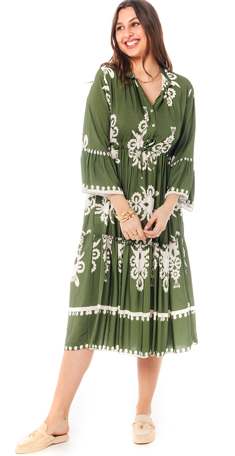 grøn kjole bindebånd
