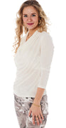 Klara bluse med vandfaldseffekt hvid Likelondon