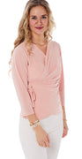 Klara bluse med wrap-effekt rosa Likelondon
