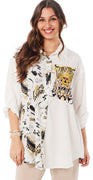 Ea skjorte med leopard hvid Likelondon