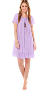 Ellinor kjole med peplum og halskæde lys lilla LikeLondon