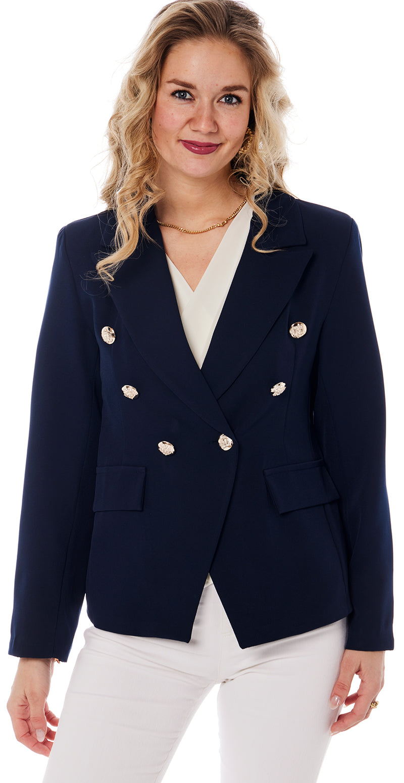 navy blazer sølv knapper