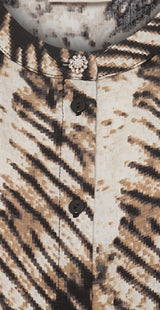 Bluse med mønster sort w. pumice stone