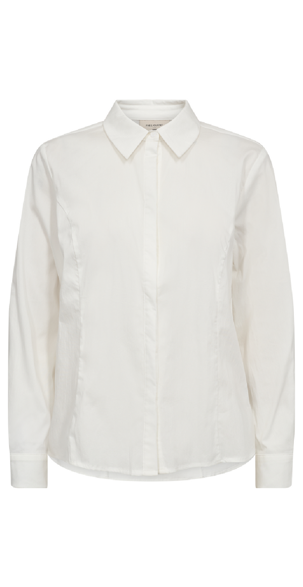 Riana skjorte med manchetter hvid