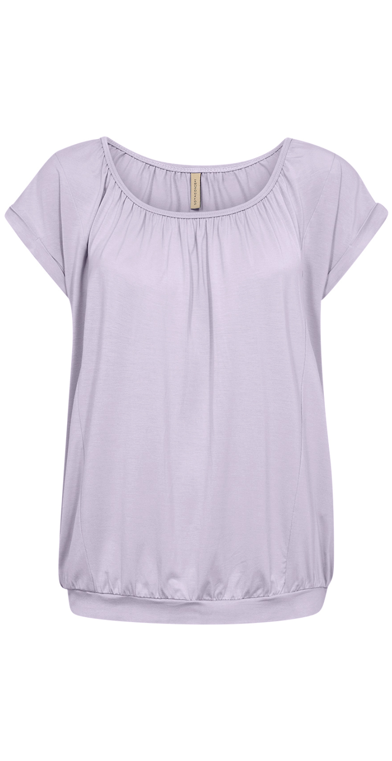 Sophia bluse med rund hals lilla