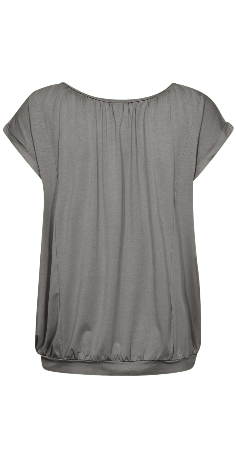 Sophia bluse med rund hals khaki