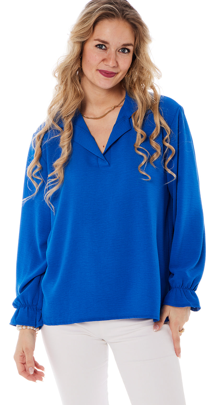 siw royalblue bluse