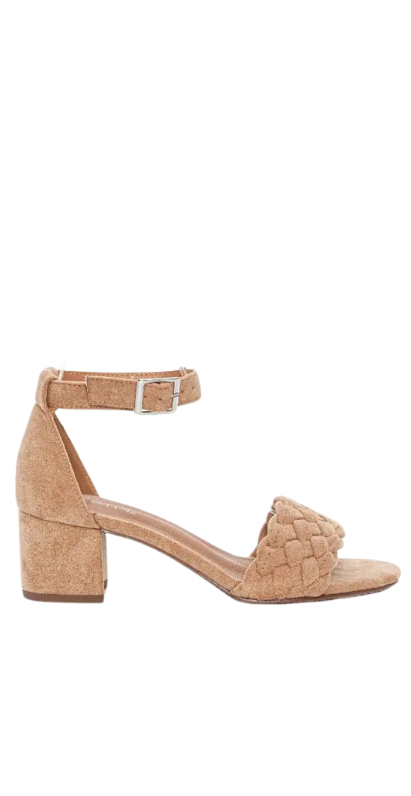 Sandal med blokhæl camel