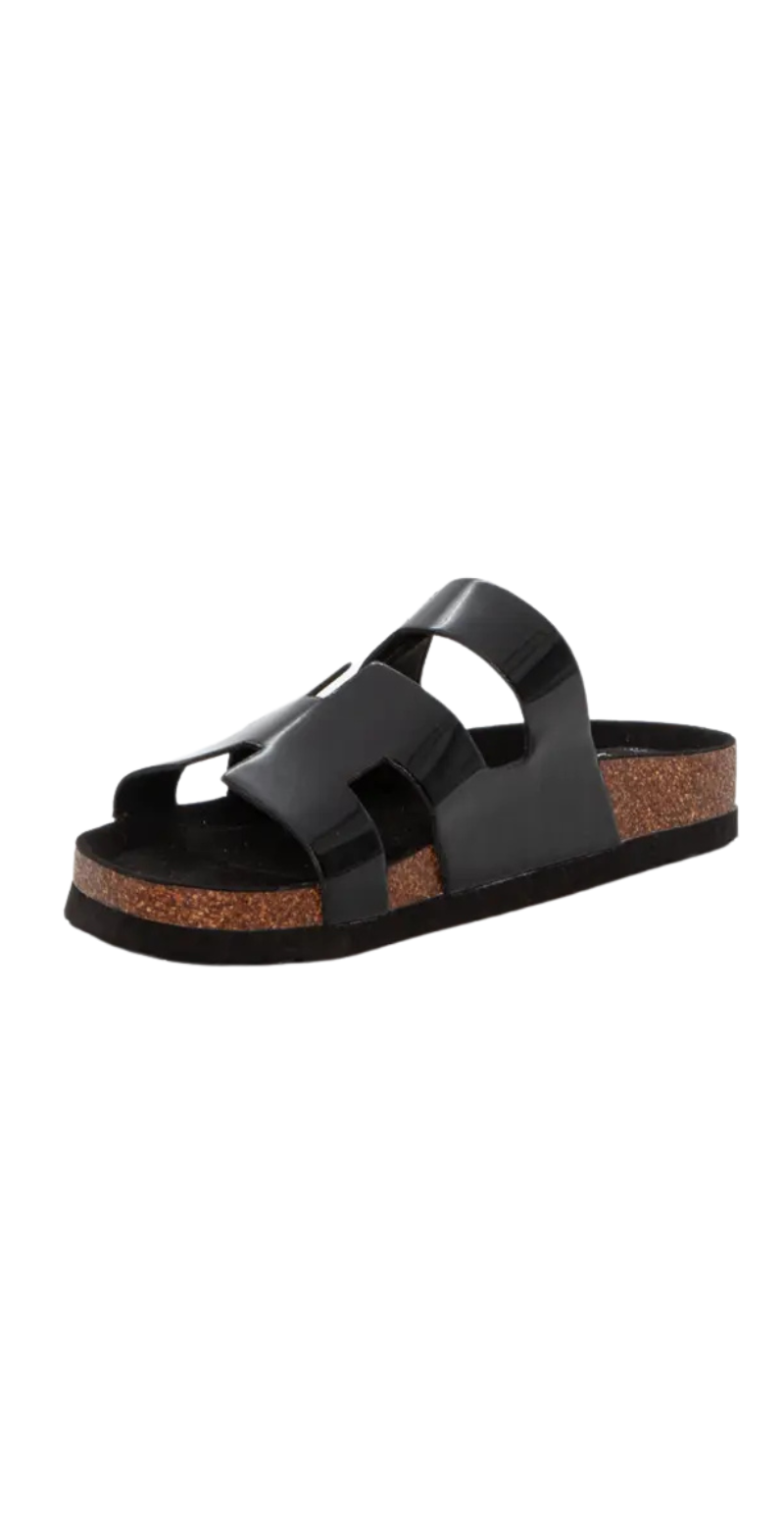 Sandal med justerbar remme sort