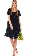 Ellinor kjole med peplum og halskæde sort LikeLondon