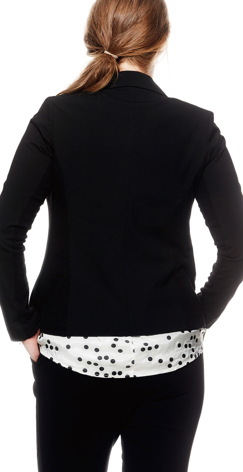 Sort jillian luxus blazer med foer (4502466134097)