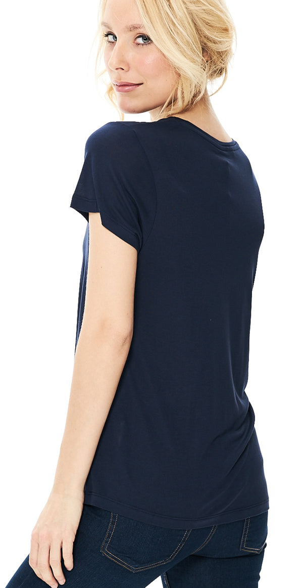 Navy Anna t-shirt med rund hals (4502656483409)