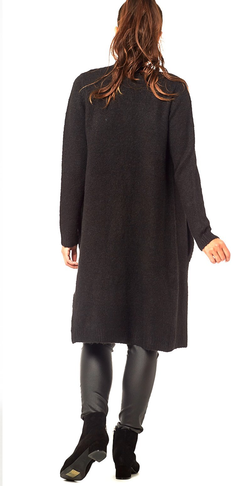 SORT LANG STRIK CARDIGAN MED LOMMER (4502741352529)