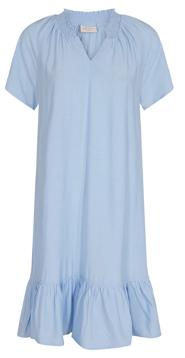 Kort kjole med peplum og kort ærme lysblå
