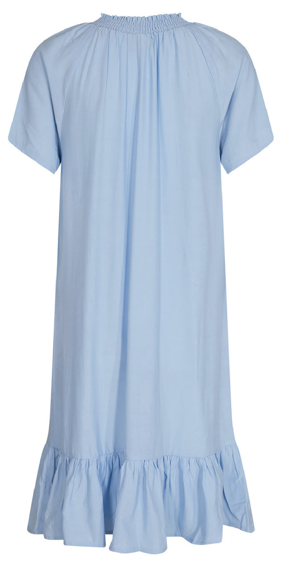 Kort kjole med peplum og kort ærme lysblå