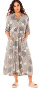 Ester kjole med print mocca Likelondon