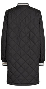 Quiltet jakke med kontrast sort