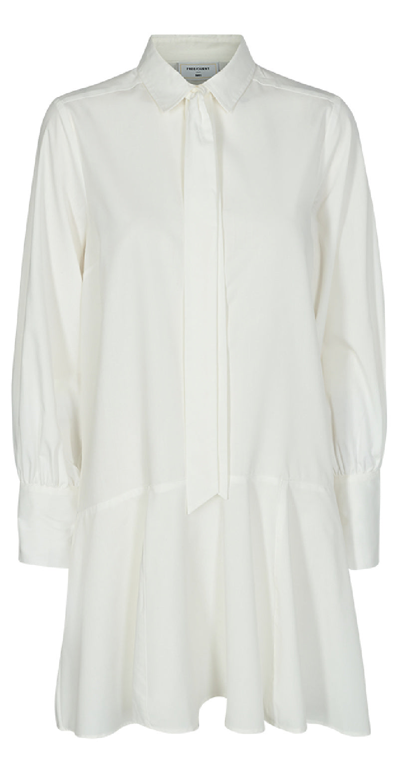 Off white skjortekjole med sløjfe