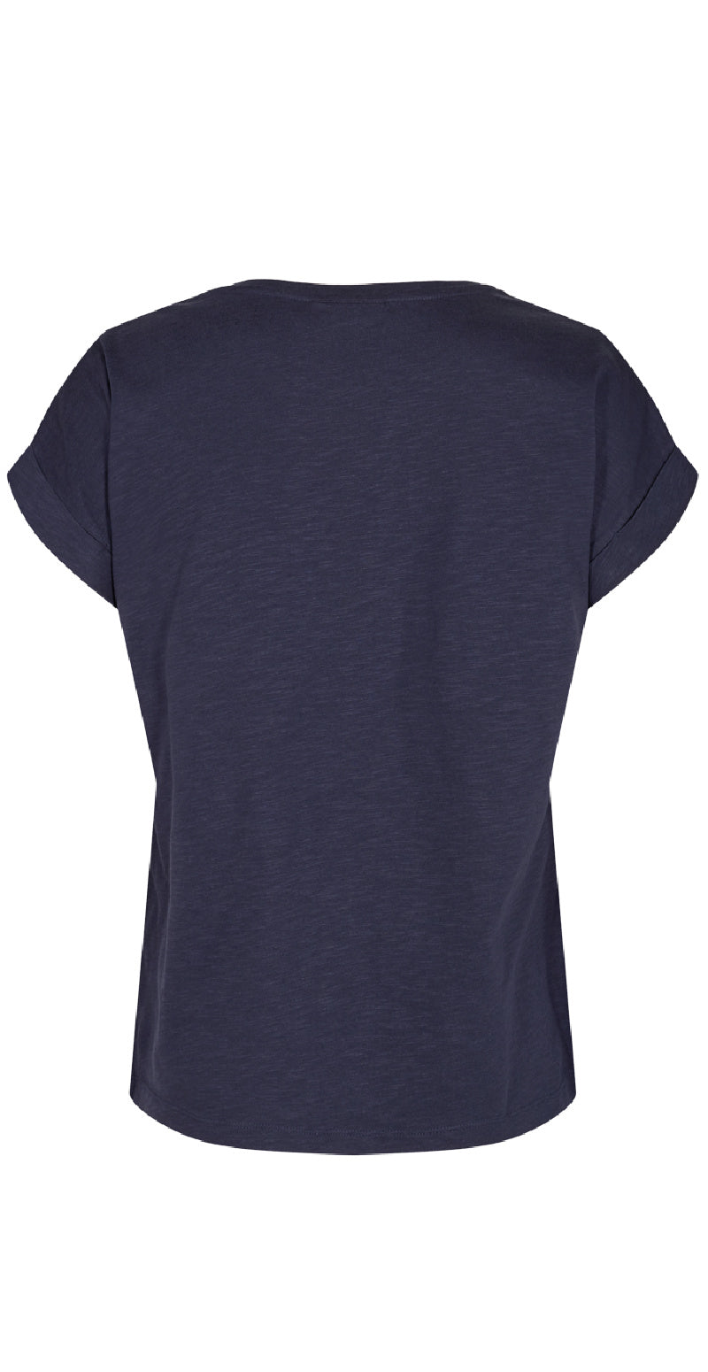 T-shirt med brystlomme navy