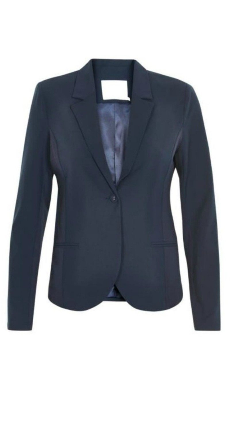 Navy  jillian luxus blazer med foer (4502465773649)