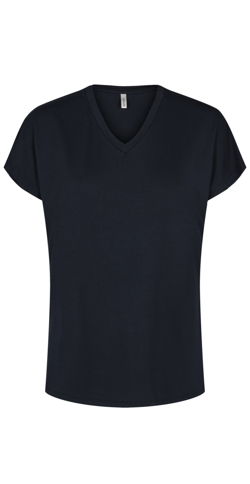 Sophia basisbluse med v-hals navy