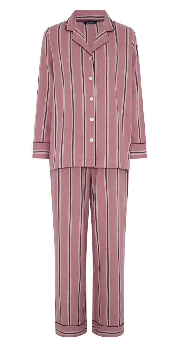 Pyjamas sæt med strib i rosa