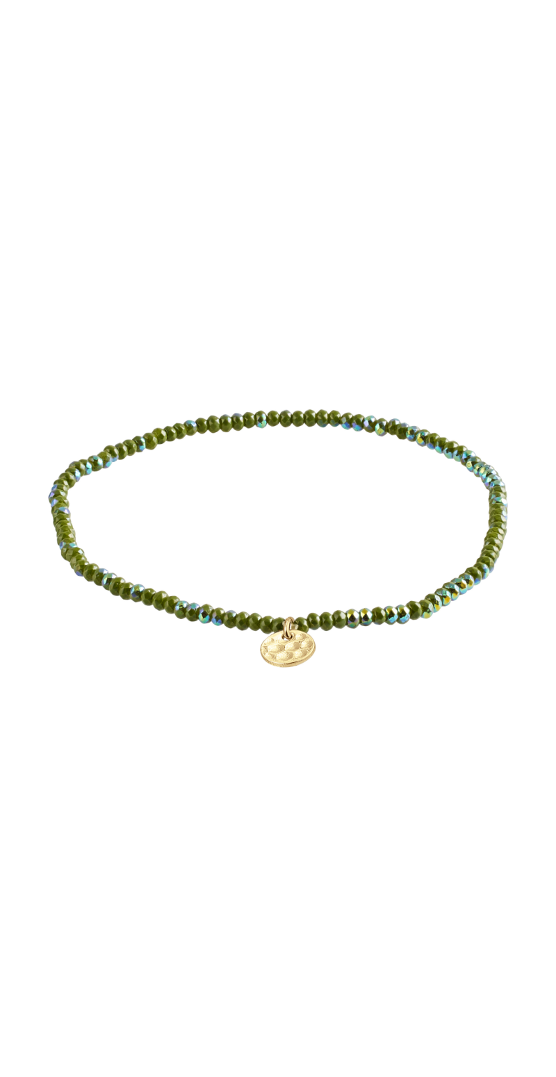 Armbånd med glasperler grøn