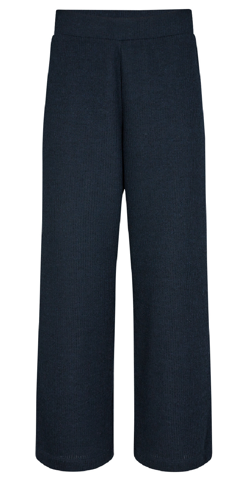 Ribbed bukser med elastikkant navy