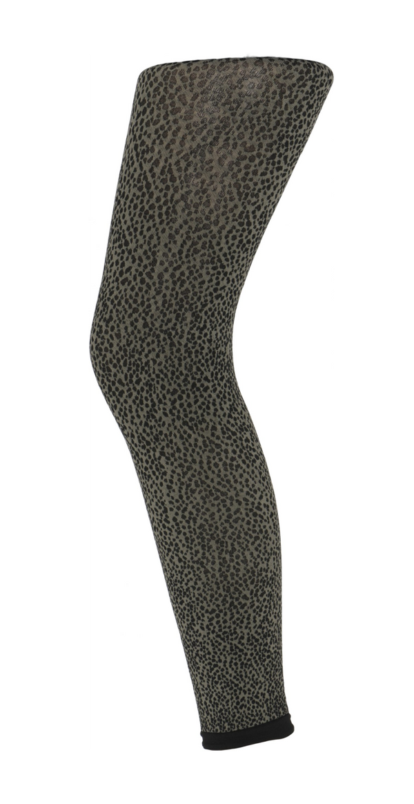 Khaki capri leggings med sorte prikker