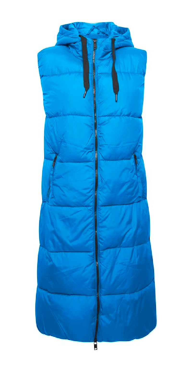 Lang vest med lommer french blue