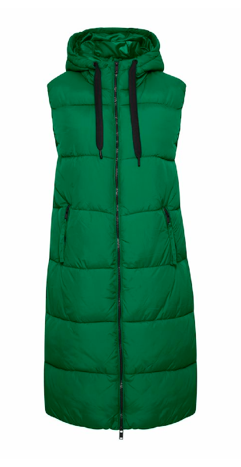 Lang vest med lommer verdant green