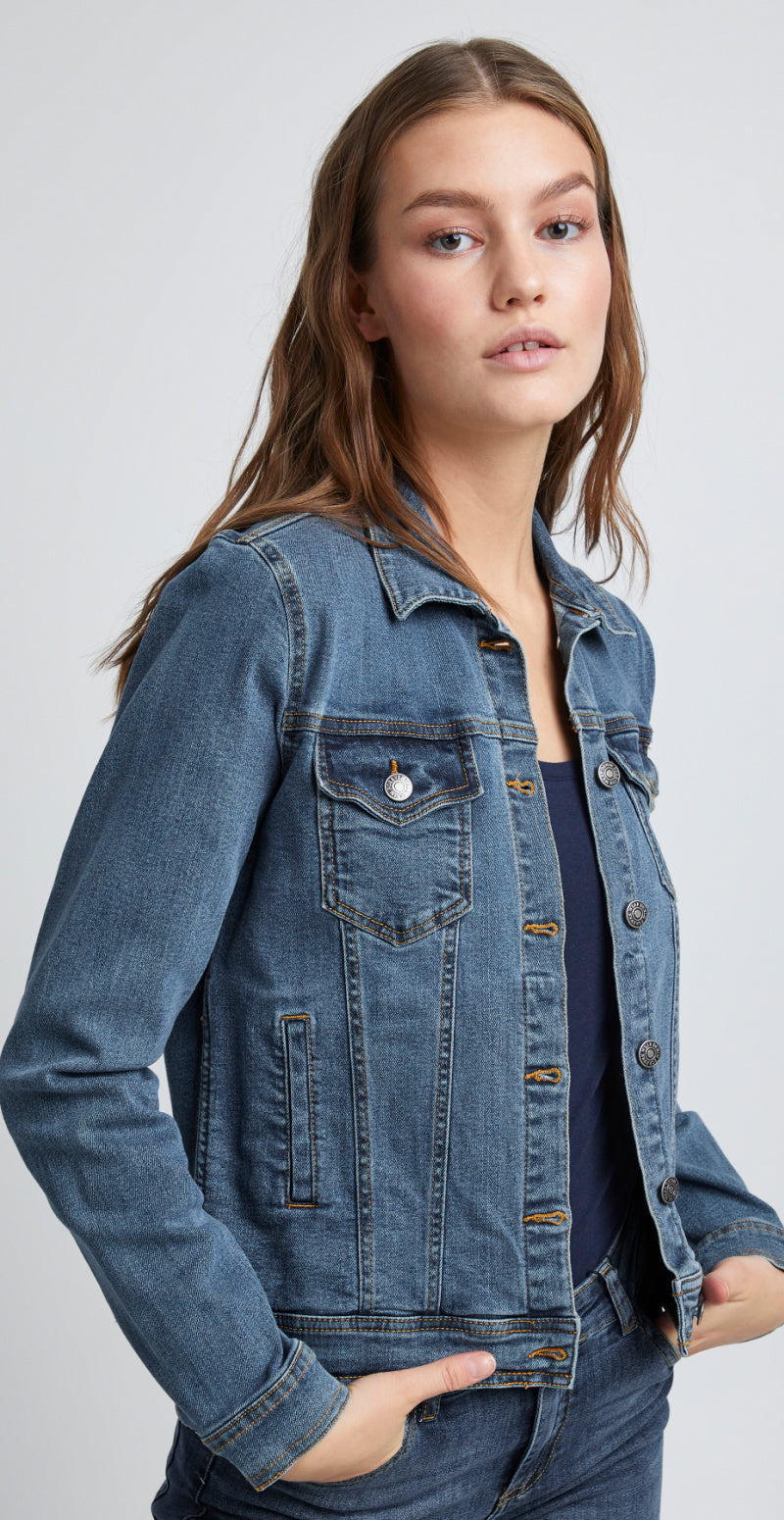 Denim jakke medium blå