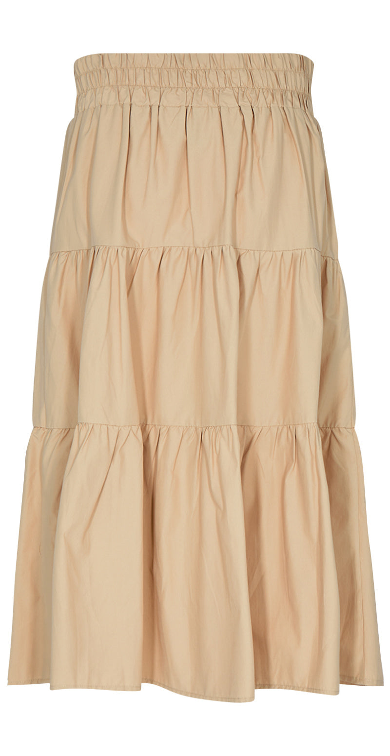 Nederdel med peplum sand