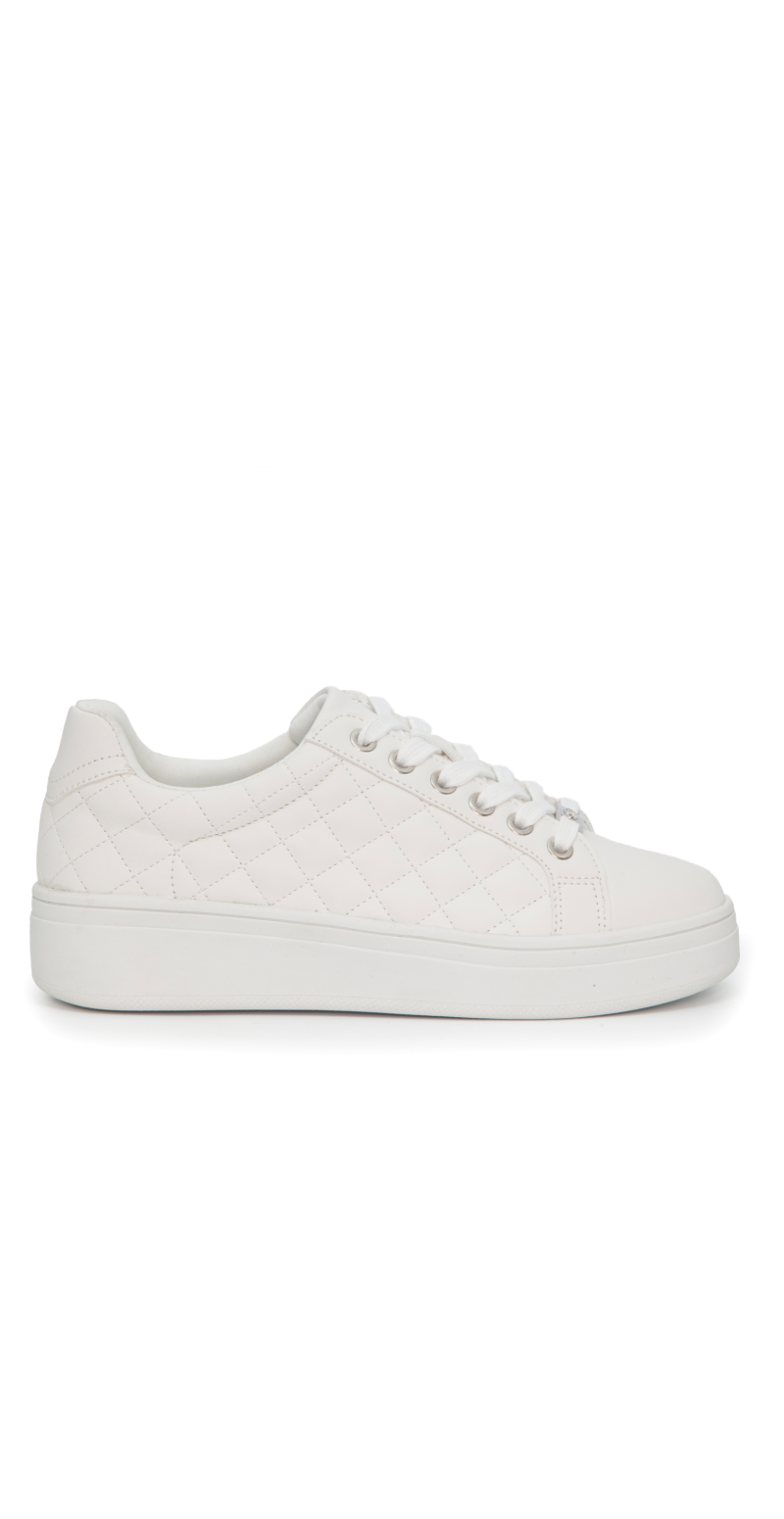 Sneakers med quilt hvid