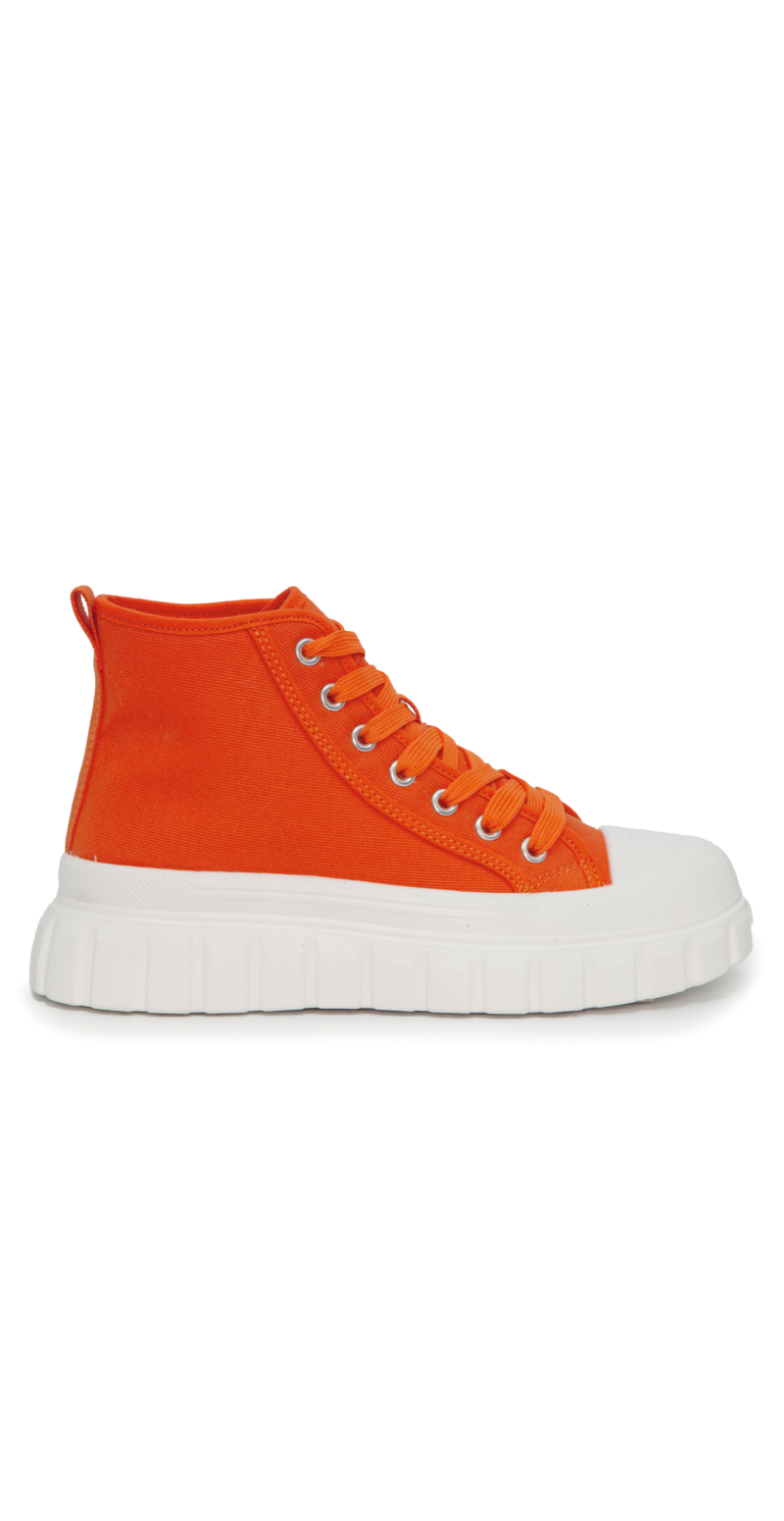 Sneakers med snørebånd orange