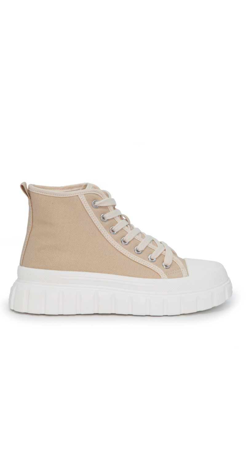 Sneakers med snørebånd beige