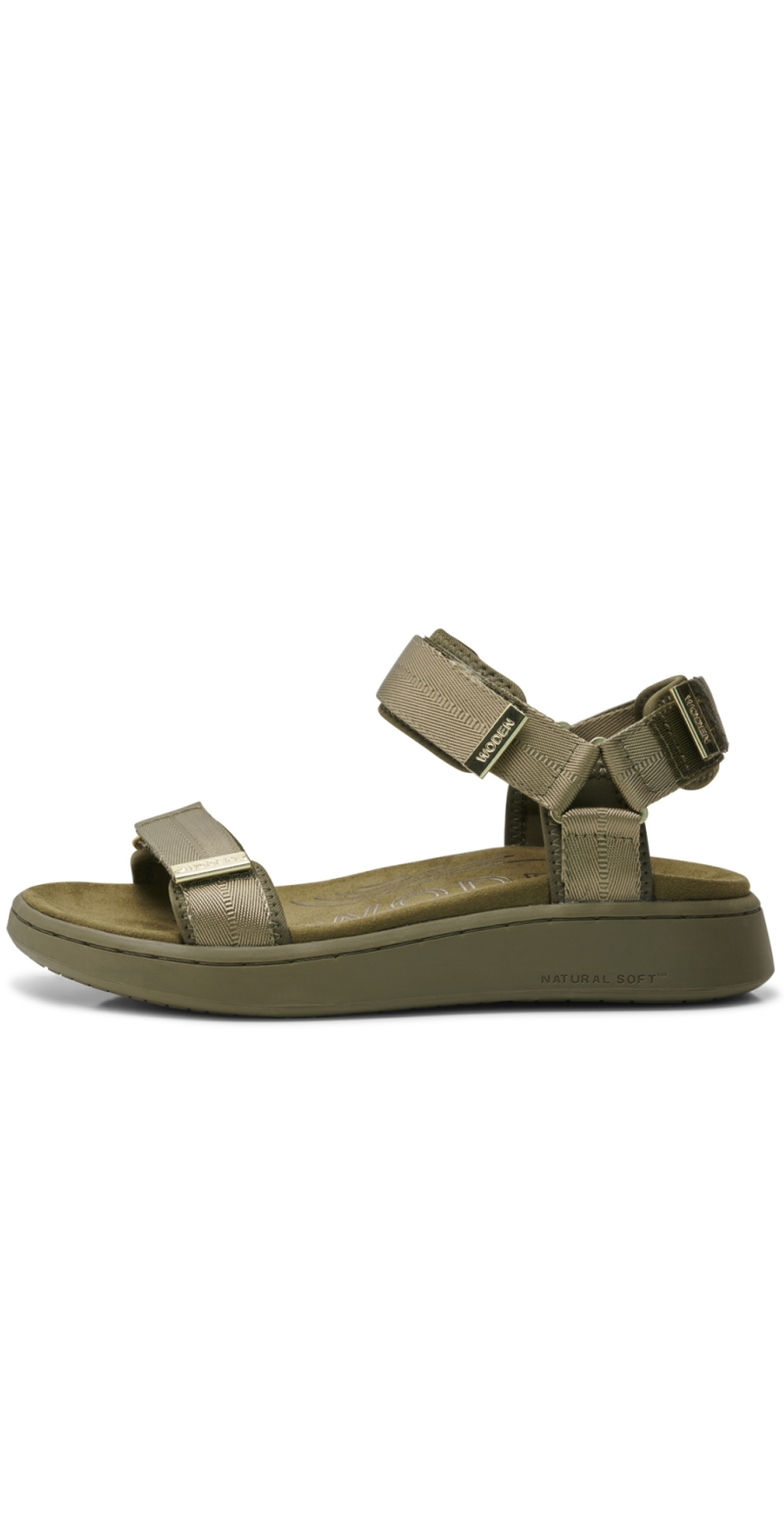 Sandal med velcro dark olive