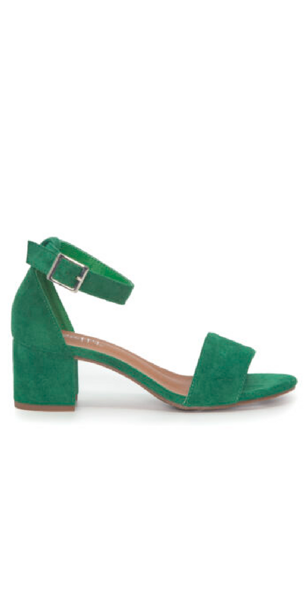 Sandal med blokhæl i grøn