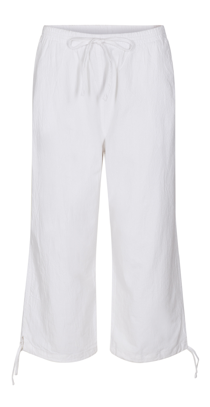 Sally capri bukser med bindebånd og snøre hvid