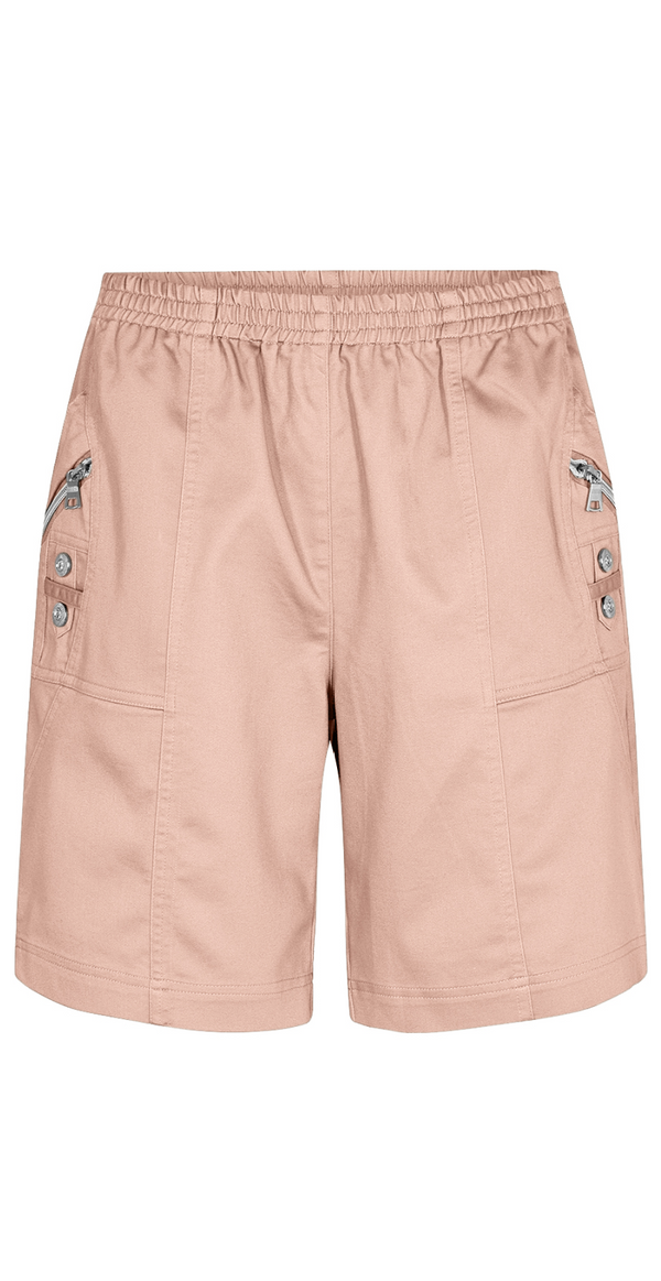 Lily shorts med elastik og detaljer rosa