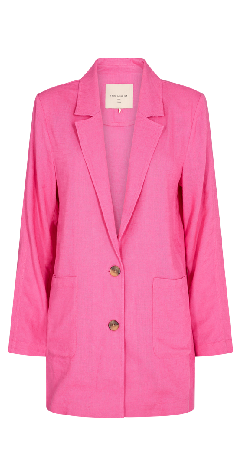 Blazer i hørblend carmine rose