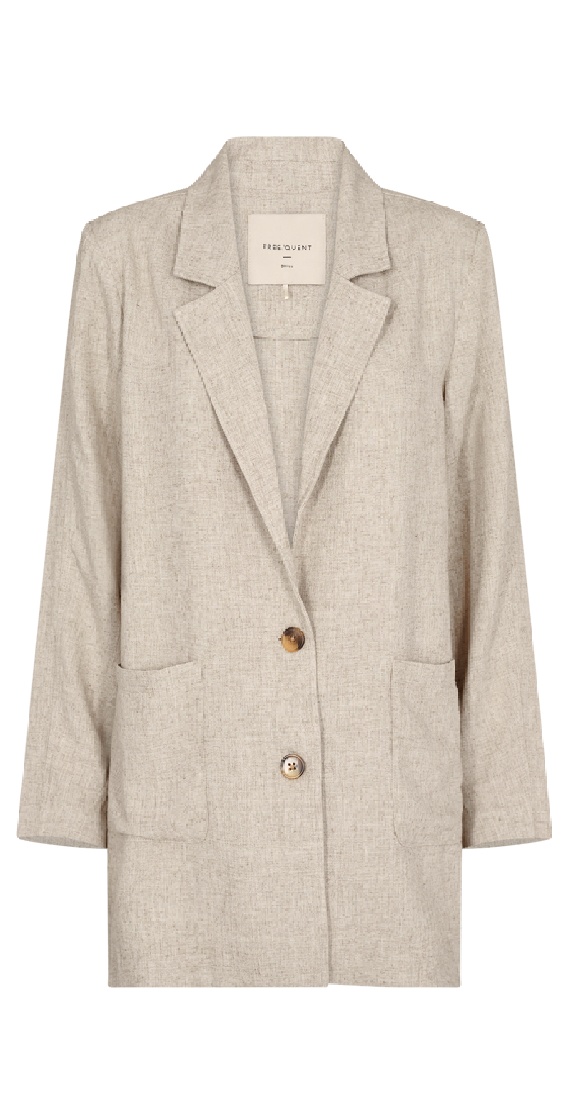 Blazer i hørblend sand melange