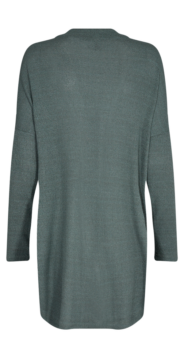 Ribstrikket cardigan khaki