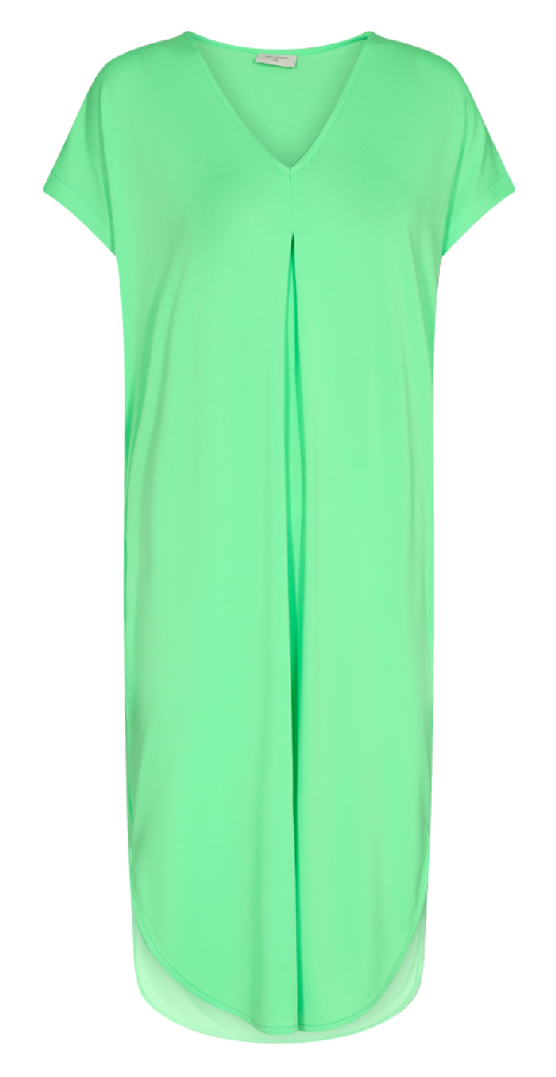 Kort kjole med v-hals og kort ærme summer green