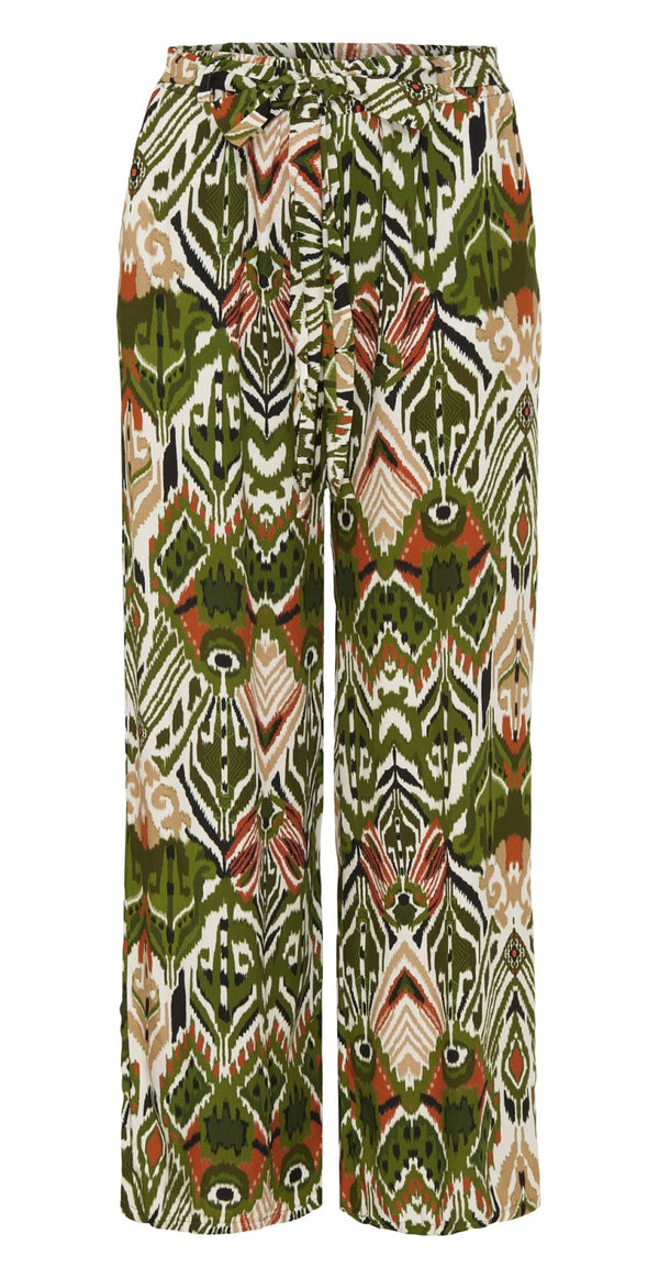 Bukser med mønster oliven