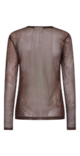 Babara bluse coffee bean w. black