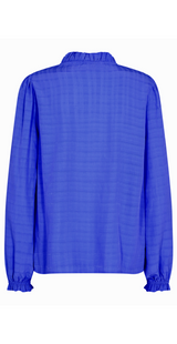 Bluse med struktur blå