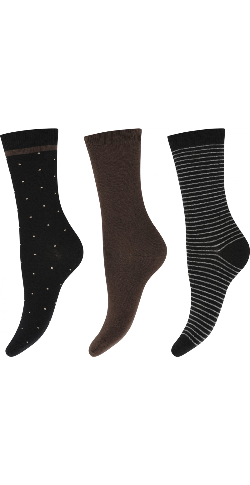 3-pack ankelstrømper sort