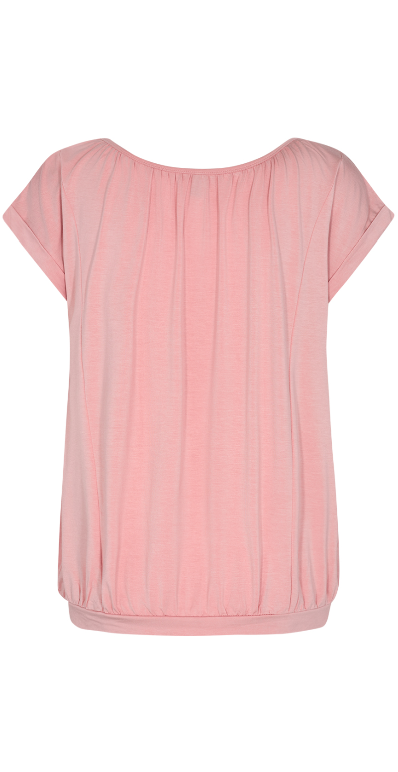 Sophia bluse med rund hals lys rosa